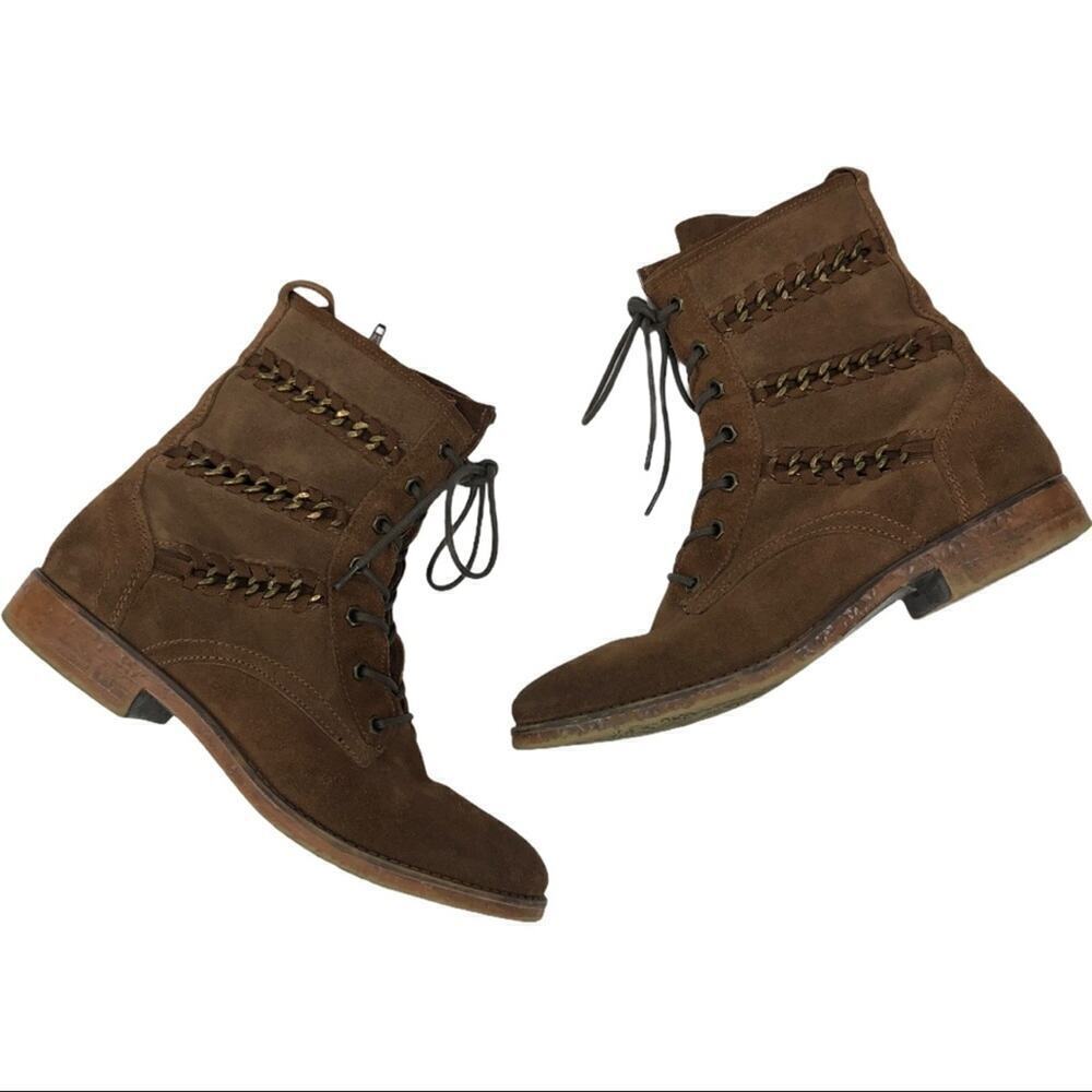 Lavorazione Artigianale Leather Ankle Combat Boots - Picture 8 of 14